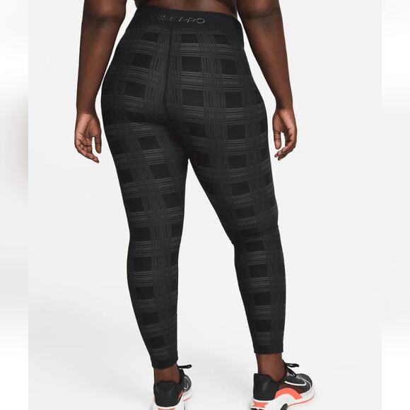 Nike Pro plaid super soft mid rise tight full length leggings plus size 2X new - Picture 12 of 15